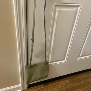 Green suede small cross body